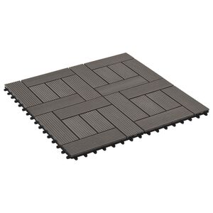 vidaXL Tla za teraso 22 kos Temno rjava 30 x 30 cm WPC