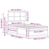vidaXL Posteljni okvir z oblazinjenim vzglavjem Taupe 100 x 200 cm
