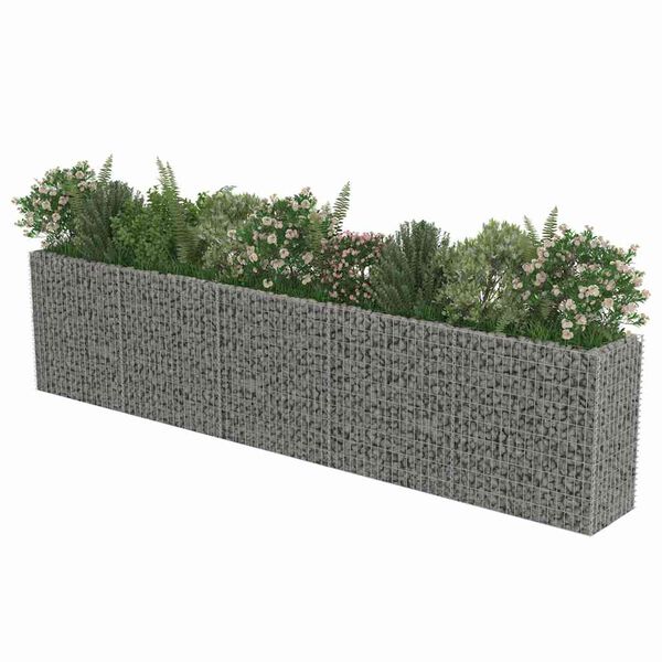vidaXL Visoka greda gabion pocinkano jeklo 450x50x100 cm