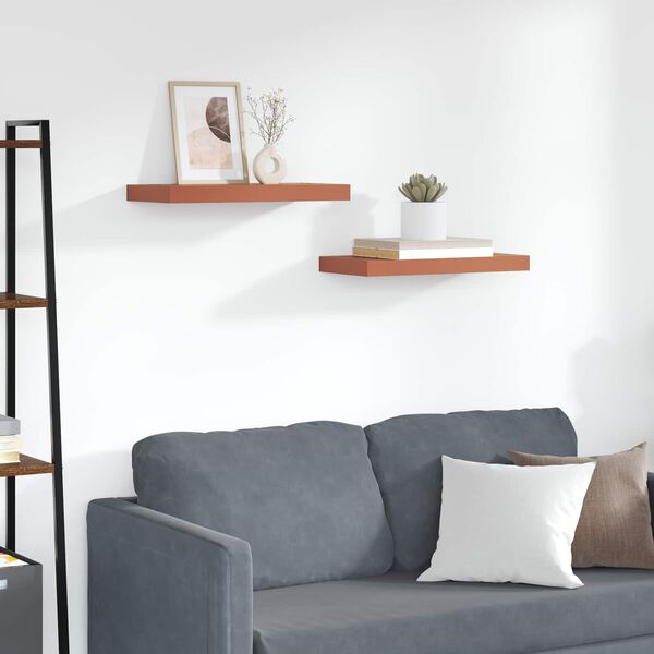 vidaXL Stenska polica 2 pcs Rdeča 50 x 23 x 4 cm Konstruiran les