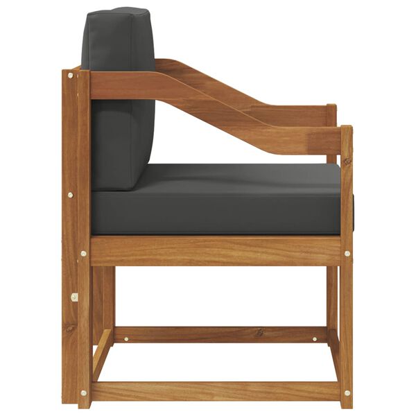 vidaXL Zunanji kavč Masivno akacijevo les in poliester Naravna