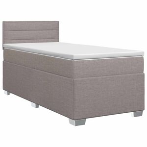 vidaXL Postelja boxspring z vzmetnico Taupe 80 x 200 cm Blago