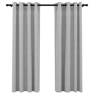 vidaXL Zatemnitvene zavese z obročki 2 kosa sive 140x175 cm