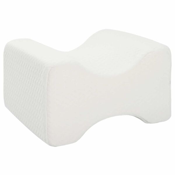 vidaXL Knee Pillow Bela Spominska pena in poliester 26 x 21,5 x 15 cm