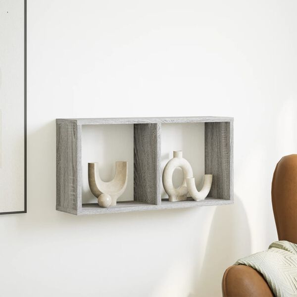 vidaXL Stenska omarica 60x16x30 cm siva sonoma inženirski les