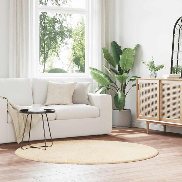 vidaXL Visoka ko&scaron;ata preproga NAVARRA krem 160x160 cm poliester