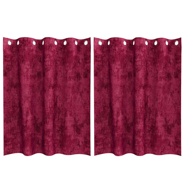 vidaXL Velvete zavese 2 pcs Vinorodna rdeča 140 x 140 cm Žamet