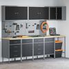 vidaXL Set delovnih omar s predalom s polico 12 pcs Črna in siva