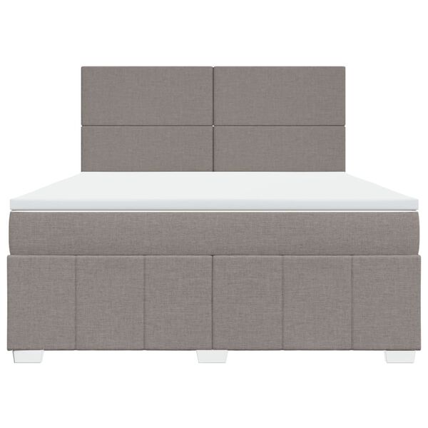 vidaXL Box spring postelja z vzmetnico taupe 180x200 cm blago
