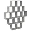vidaXL Stenska polica Betonsko siva 120 x 20 x 136 cm Inženirski les