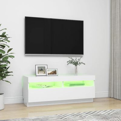 vidaXL TV omarica z LED lučkami bela 100x35x40 cm