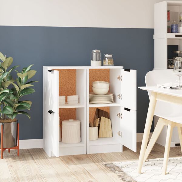 vidaXL Komode 2 kosa bele 30x30x70 cm konstruiran les