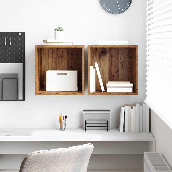 vidaXL Omarica na steni 2 pcs Star les 37 x 37 x 37 cm Konstruiran les