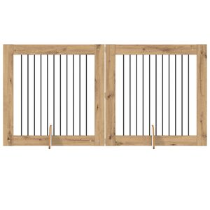 vidaXL Vrata za pse z stojali 2 pcs Artisan hrast 100 x 100 cm