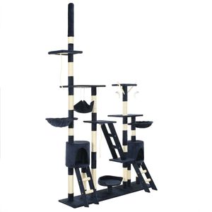 vidaXL Mačje drevo s praskalniki iz sisala 230-250 cm modro
