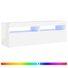 vidaXL TV omarica z LED lučkami visok sijaj bela 120x35x40 cm