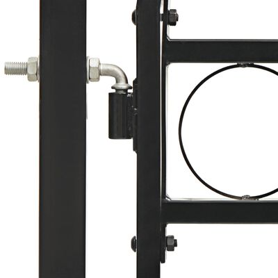 vidaXL Dvojna vrata za ograjo zaobljena jeklo 300x150 cm črna