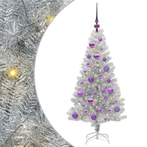 vidaXL Božično drevo srebrna 120 cm PET