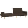 vidaXL Kavč dvosed z leži&scaron;čem in stolčkom temno rjavo blago