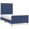 vidaXL posteljni okvir brez vzmetnice Modra 80x200 cm Tkanina