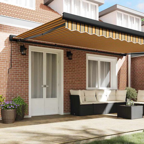 vidaXL Retraktilna tenda večbarvno 500 &times; 300 cm Tkanina in kovina