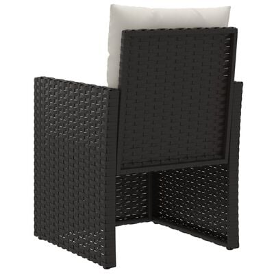 vidaXL Zunanja sedežna garnitura z blazinami 3-delna poli ratan črna