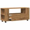 vidaXL TV omarica s kolesi artisan hrast 102x34,5x43 cm inženirski les