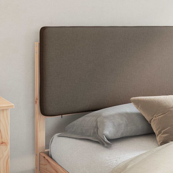 vidaXL Posteljni okvir z oblazinjenim vzglavjem Taupe 200 x 200 cm