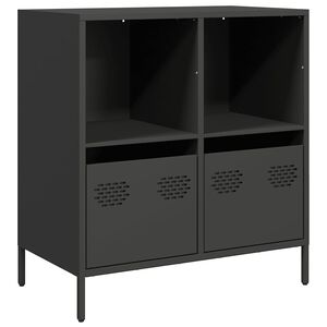 vidaXL Komoda črna 68x39x73,5 cm hladno valjano jeklo