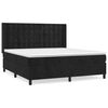 vidaXL Box spring postelja z vzmetnico črna 160x200 cm žamet