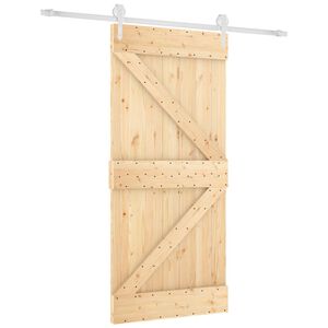 vidaXL Drsna vrata 95 x 210 cm Masiven borov les (neobdelan)