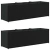 vidaXL Vrtna korita s 3 lonci 2 kosa črna 105x30x32 cm poli ratan