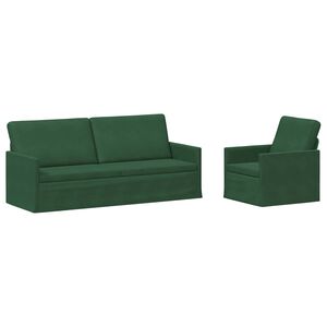 vidaXL Kavčna garnitura 2 pcs Jungle Zelena Žametna tkanina