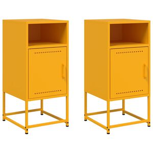 vidaXL Nočna omarica 2 kosa gorčično rumena 36x39x78 cm jeklo