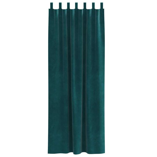 vidaXL Zatemnitvene zavese 2 pcs Temno zelena 140 x 260 cm Žamet