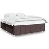 vidaXL Posteljni okvir brez vzmetnice temno rjav 200x200 cm blago