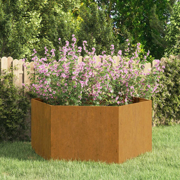 vidaXL Cvetlično korito zarjavelo 90x90x45 cm corten jeklo