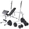 vidaXL Vadbena klop s kompletom uteži in stojalom 120 kg