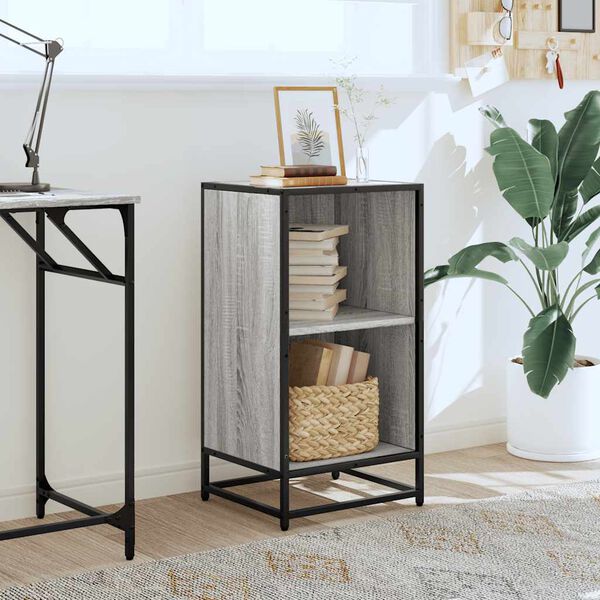 vidaXL Knjižna omara siva sonoma 40x35x76 cm cm inženirski les