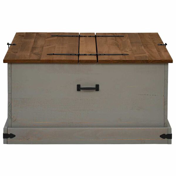 vidaXL Skrinja za shranjevanje HALDEN siva 91x91x47cm Masivni les, bor