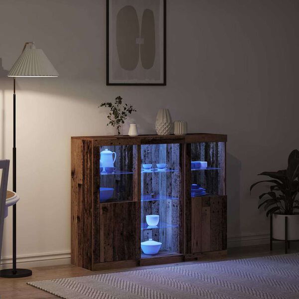 vidaXL LED bočni predalnik Star les 123 x 37 x 100 cm Konstruiran les