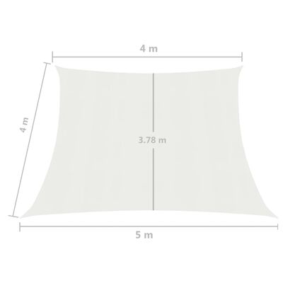 vidaXL Senčno jadro 160 g/m² belo 4/5x4 m HDPE