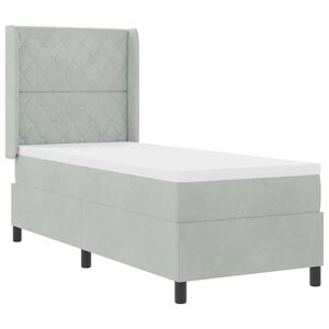 vidaXL Postelja z vzmetnico z vzmetnico Svetlo siva 80 x 200 cm Žamet