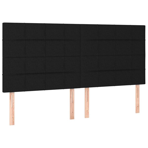vidaXL LED posteljno vzglavje črno 180x5x118/128 cm blago