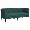 vidaXL Kavč dvosed Chesterfield temno zelena tkanina