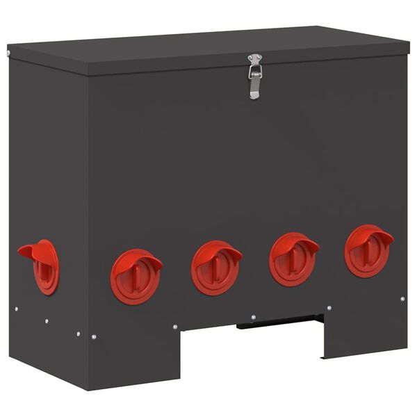 vidaXL Hranilnik za pi&scaron;čance Črna 60,5 x 29 x 51 cm