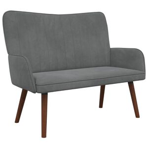 vidaXL Kavč za 2 osebi Temno siva 115 x 61 x 87 cm Žamet