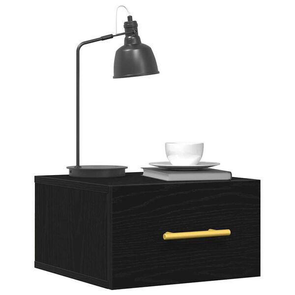 vidaXL Nočna omarica 2 pcs Črna Orehovina 35 x 35 x 20 cm