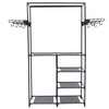 vidaXL Stojalo za oblačila jeklo in netkano blago 87x44x158 cm črno