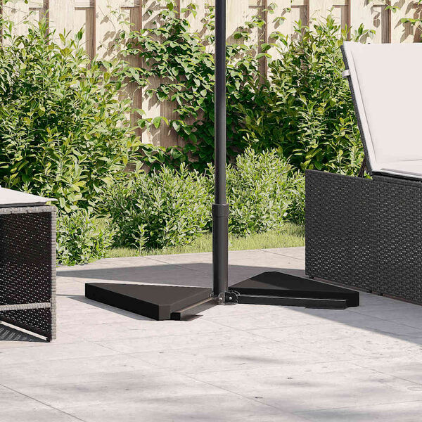 vidaXL Dežnik Utež plo&scaron;če 2 kosa črni granit trikotni 14 kg